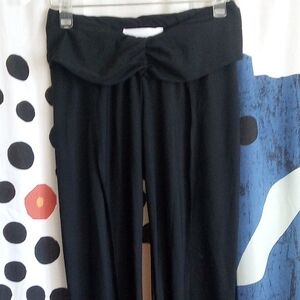 Sami Miro Vintage Black Eco Mesh Fold-Over Waist Pants NWT